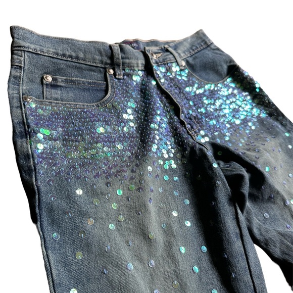 Younique Sequins Strechy Flare Jeans - Picture 2 of 6